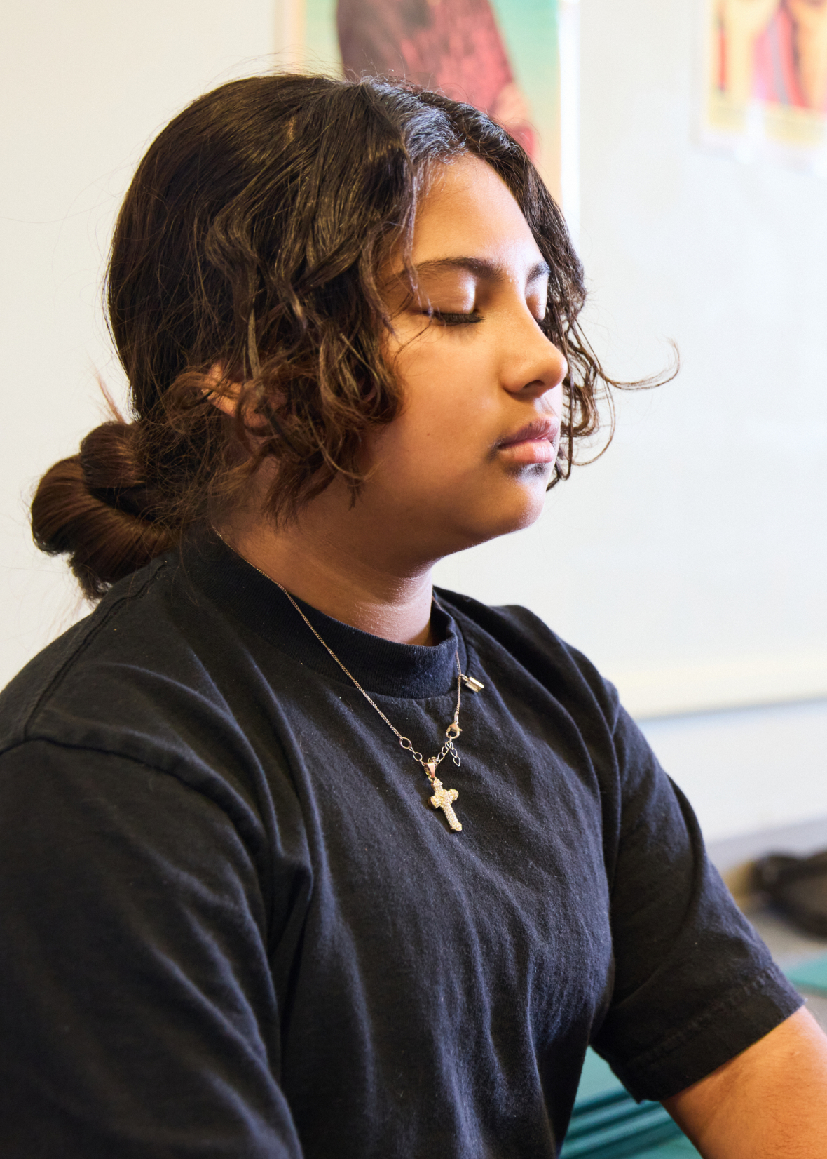 An image of a child meditating